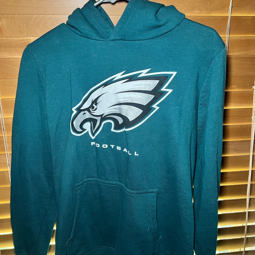 Teal Hoodie with Eagle Graphic